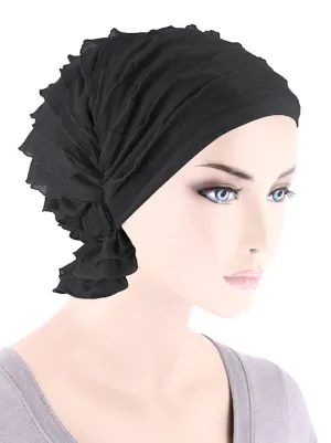 Abbey Cap Ruffle Black