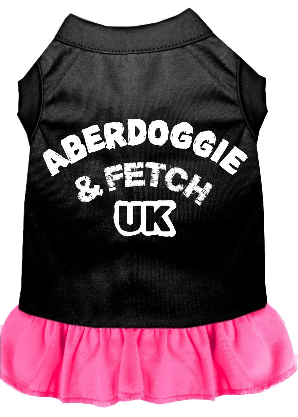 Aberdoggie Uk Screen Print Dress Black With Bright Pink Lg (14)