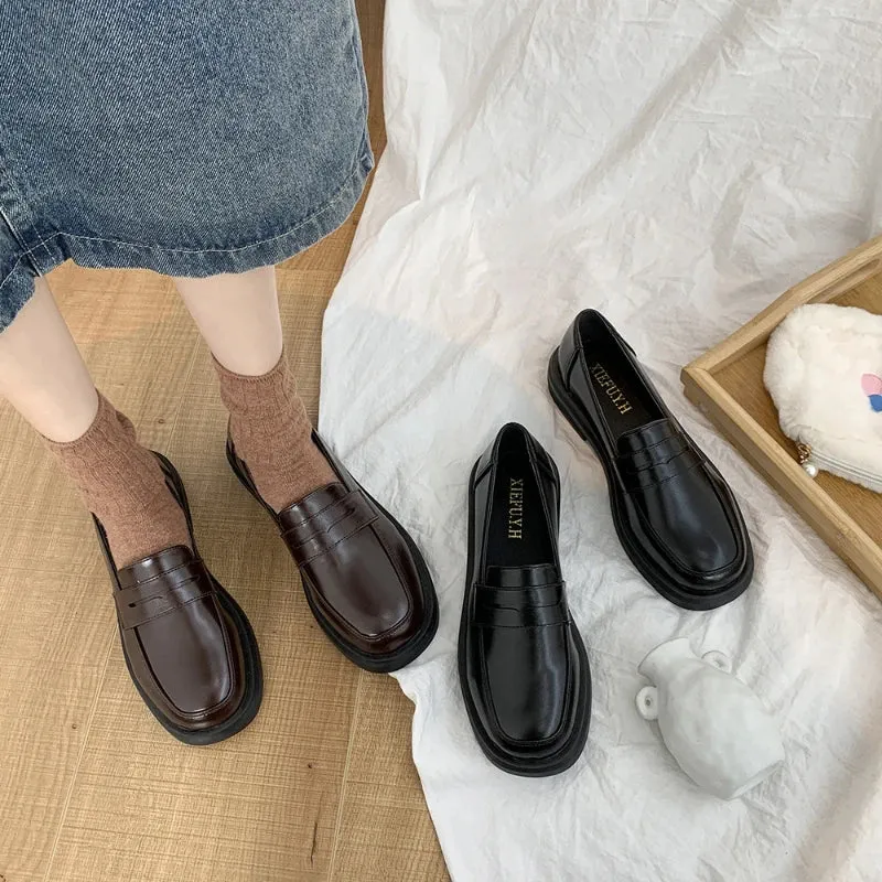 Aiertu Mary Jane Shoes JK Commuter Uniform Loafers Women Lolita Shoes Girls Japanese School College Gothic Mocassins Leather Flats