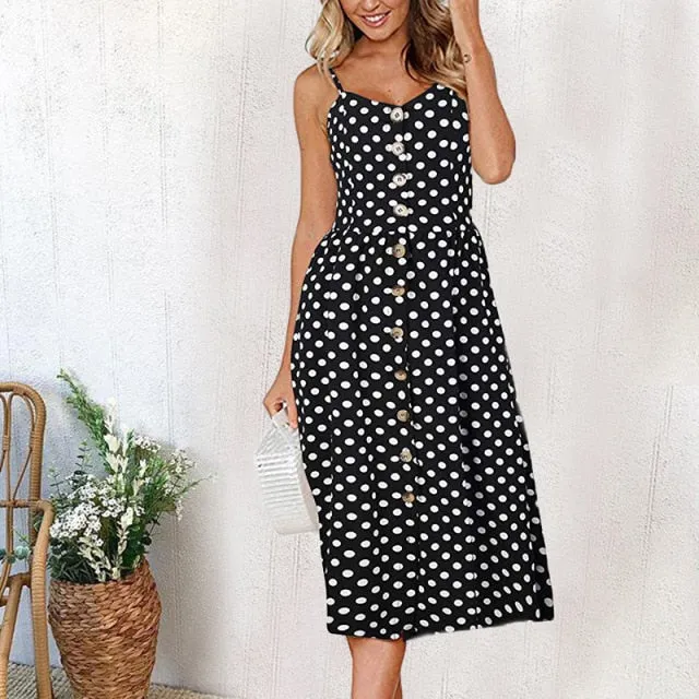 Amy Fashion - Cute Holiday Long Floral Print Midi Dresses