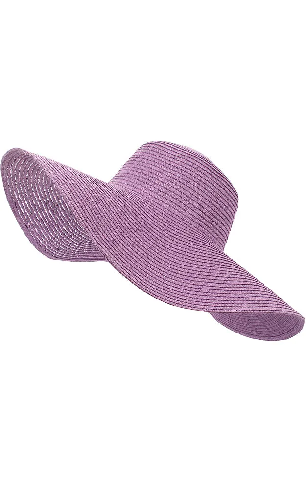 AO346 Purple Solid Straw Hat