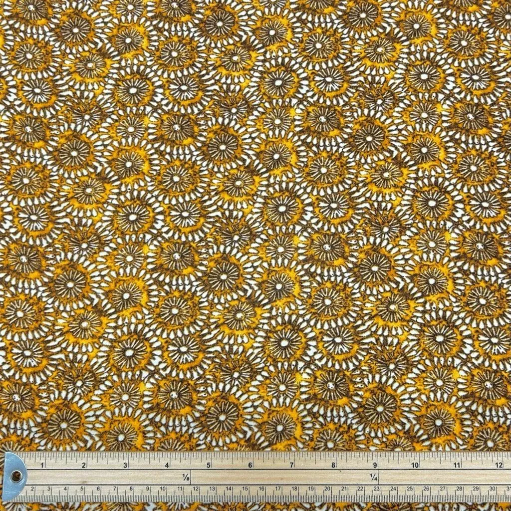 Beige/Mustard Floral Crepe Fabric