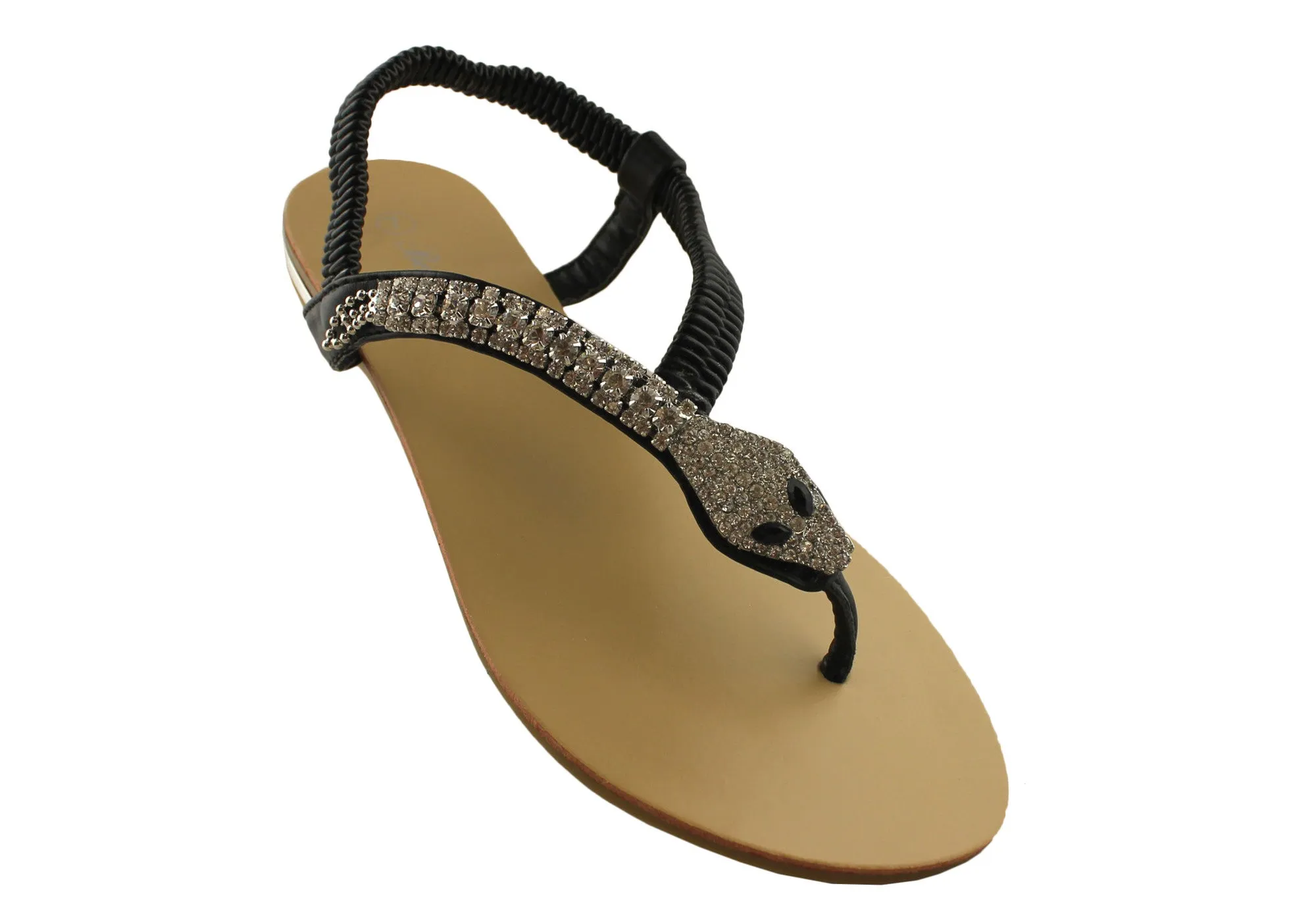 Bellissimo Snake Summer Diamantee Sandals