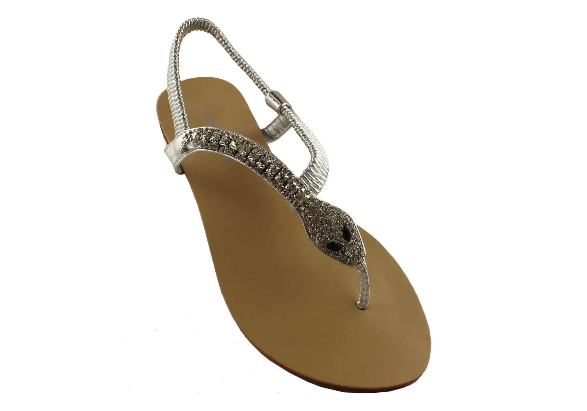 Bellissimo Snake Summer Diamantee Sandals