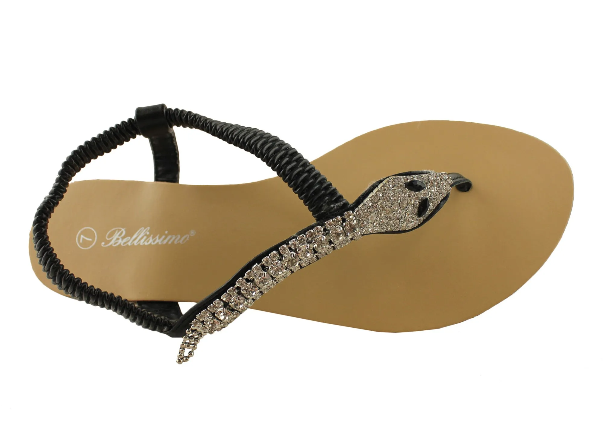 Bellissimo Snake Summer Diamantee Sandals