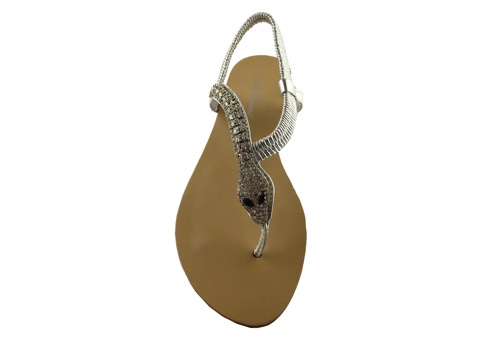 Bellissimo Snake Summer Diamantee Sandals