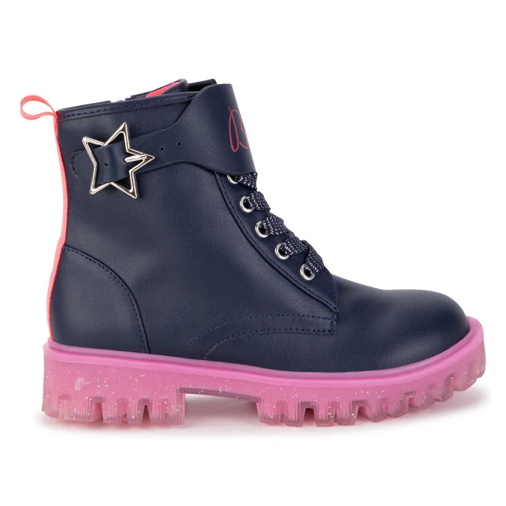 BILLIEBLUSH LOGO STRAP NAVY BOOTIES