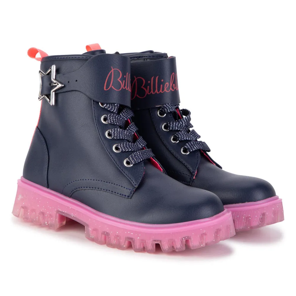 BILLIEBLUSH LOGO STRAP NAVY BOOTIES