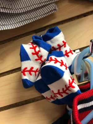 Boys Baseball Baby Booties