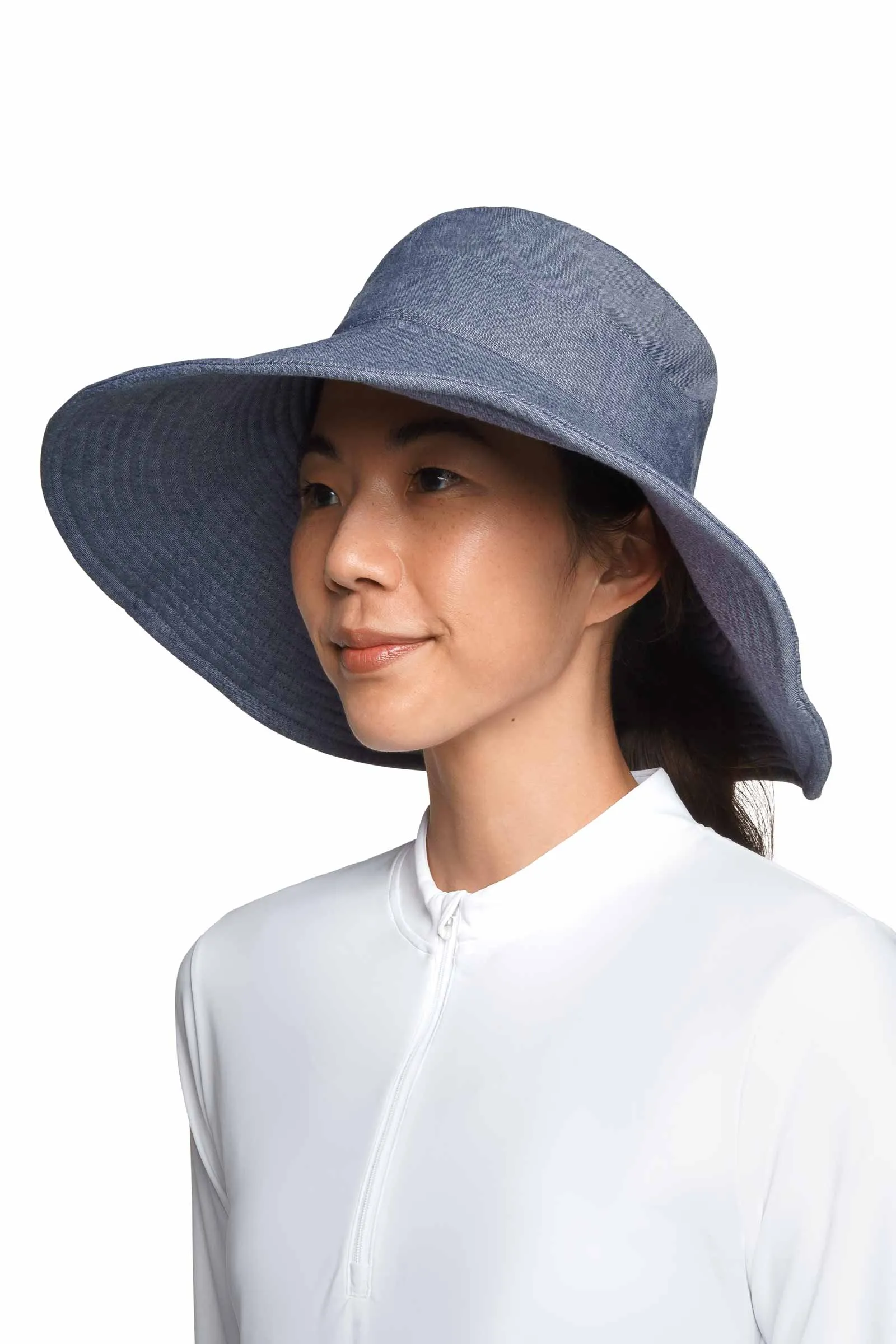 Brittany Beach Hat | Denim Blue Chambray