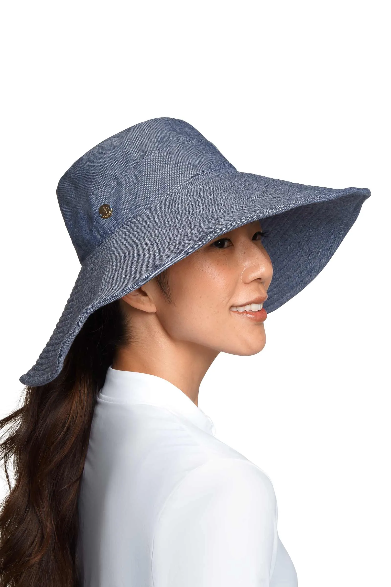 Brittany Beach Hat | Denim Blue Chambray