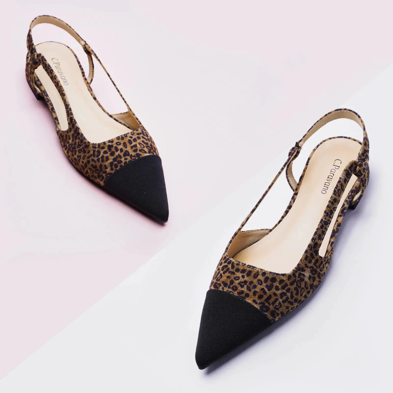 Cap-Toe Prints Slingback Flats (Freya)