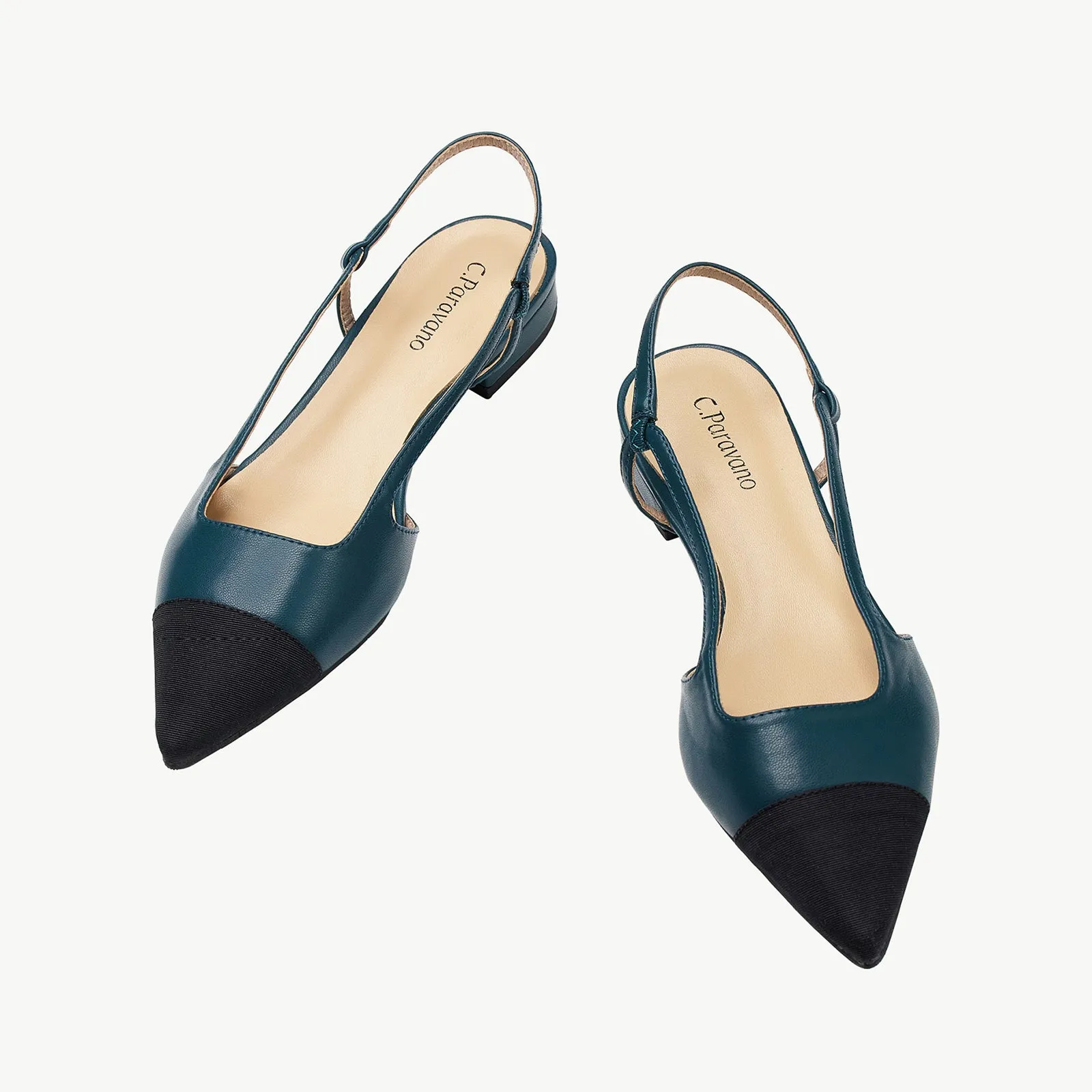 Cap-Toe Slingback Flats (Freya)