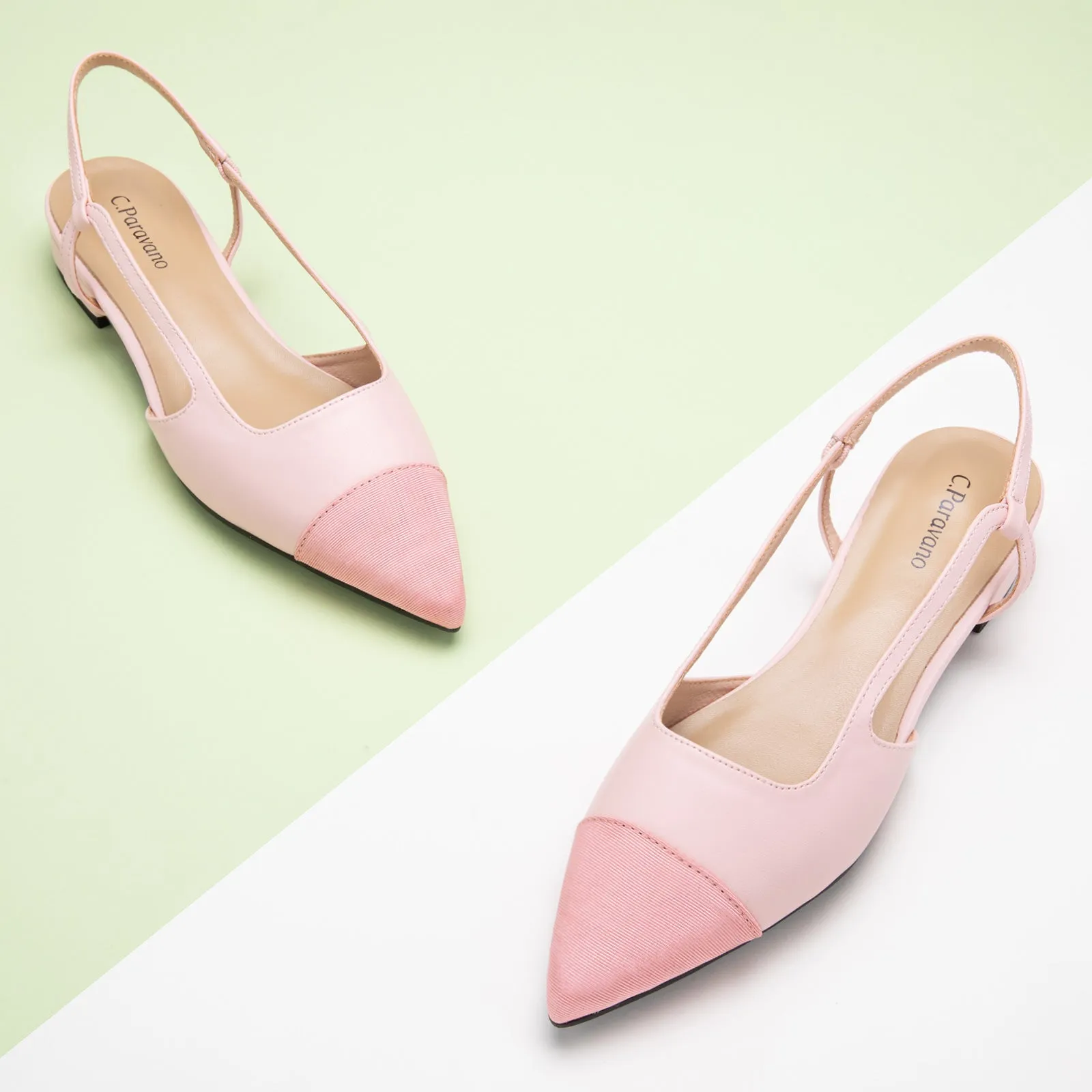 Cap-Toe Slingback Flats (Freya)