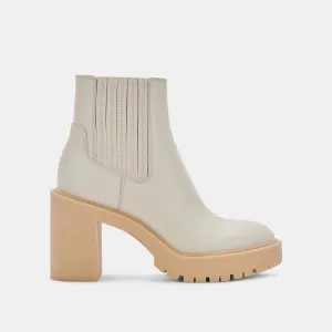 CASTER H2O BOOTIES IN IVORY LEATHER - re:vita