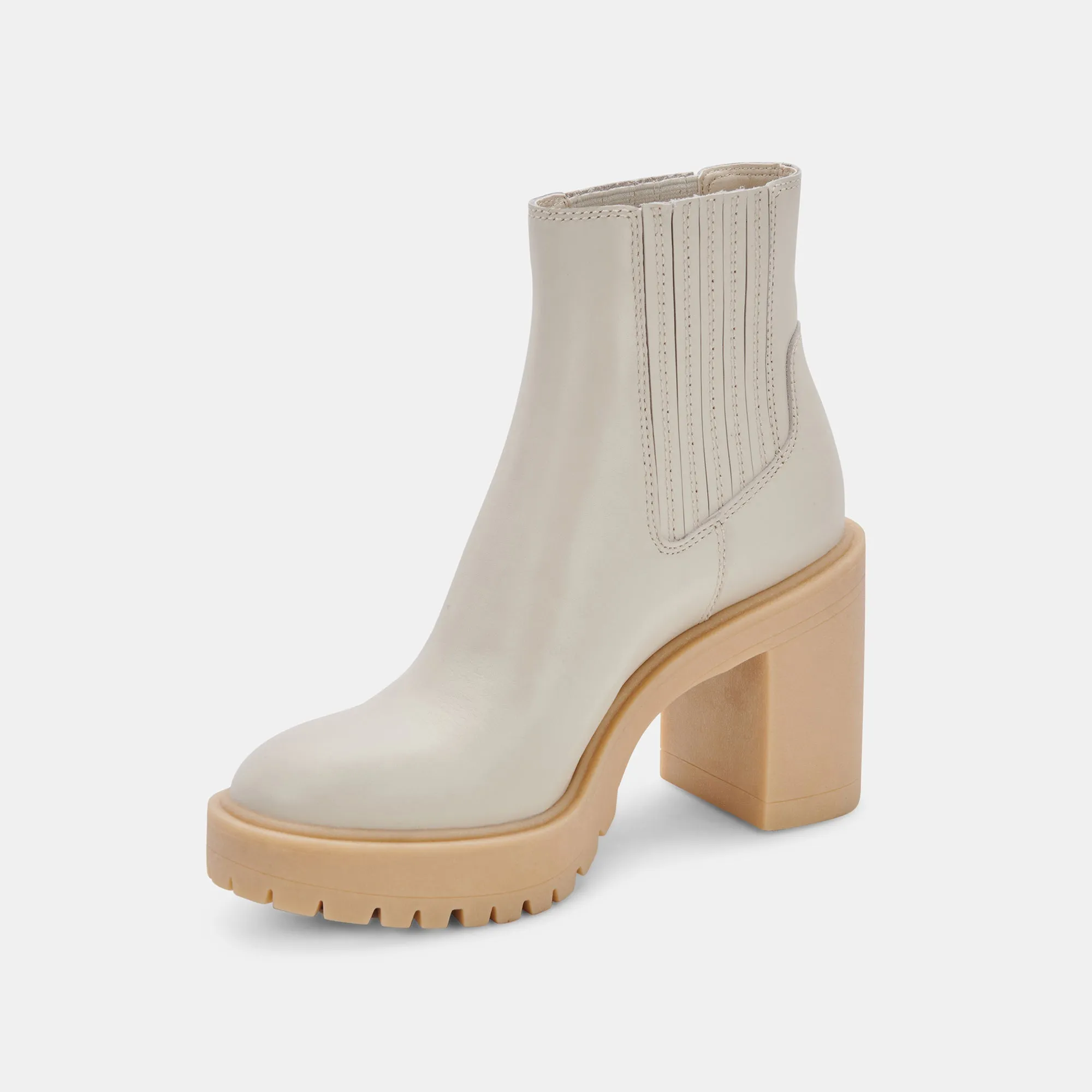 CASTER H2O BOOTIES IN IVORY LEATHER - re:vita