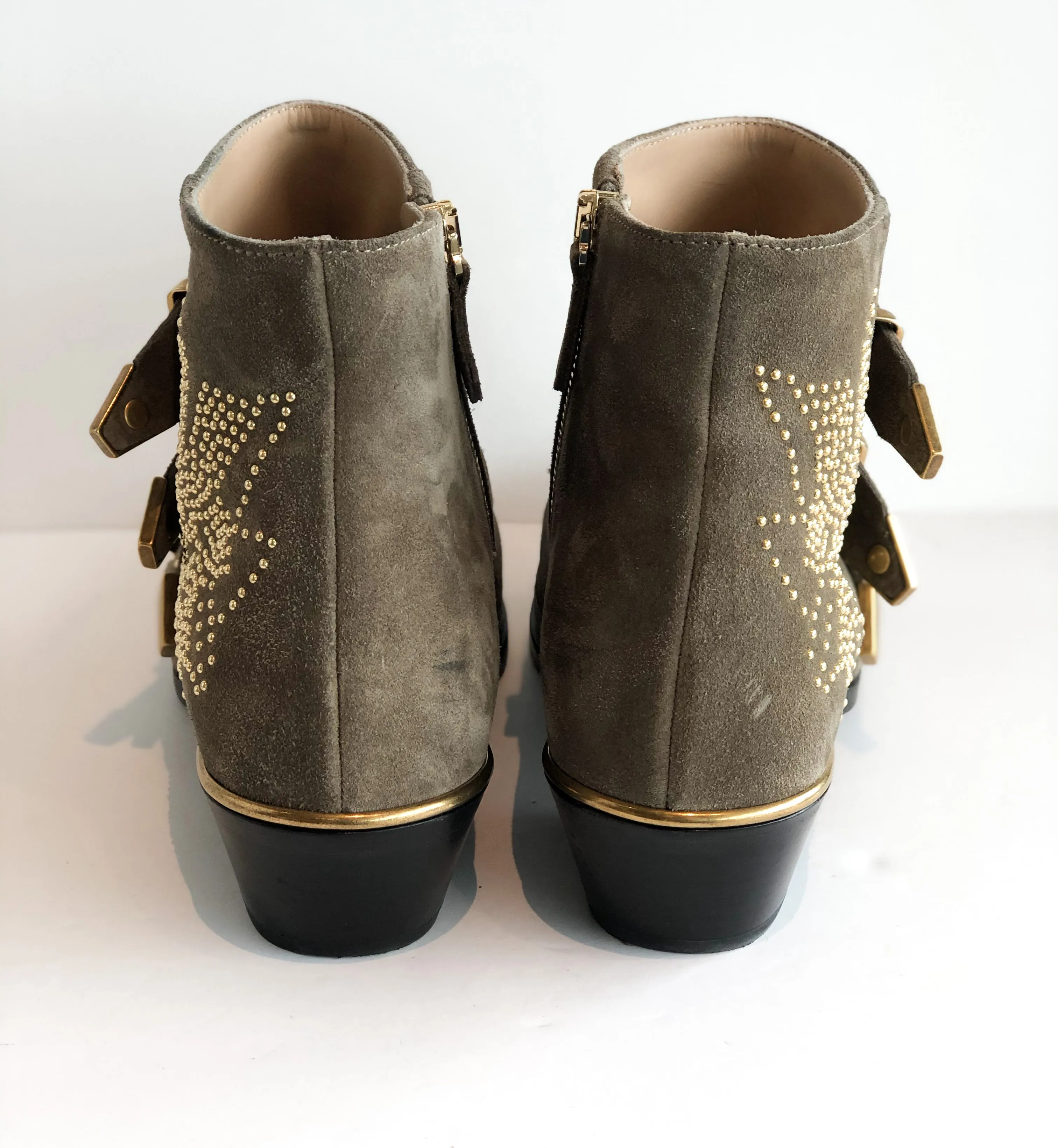 Chloe Taupe Stud Booties