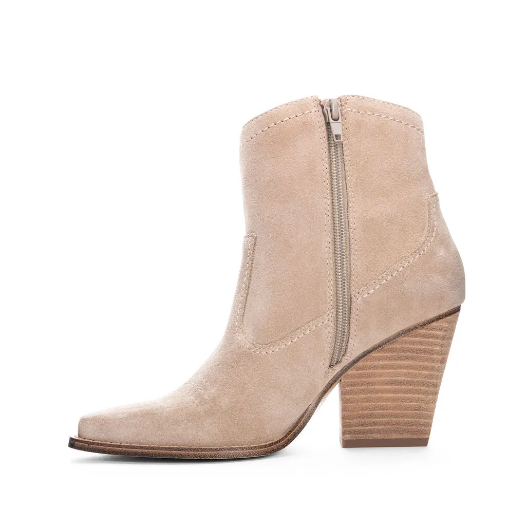 Corinna Suede Western Booties, Natural | Chinese Laundry