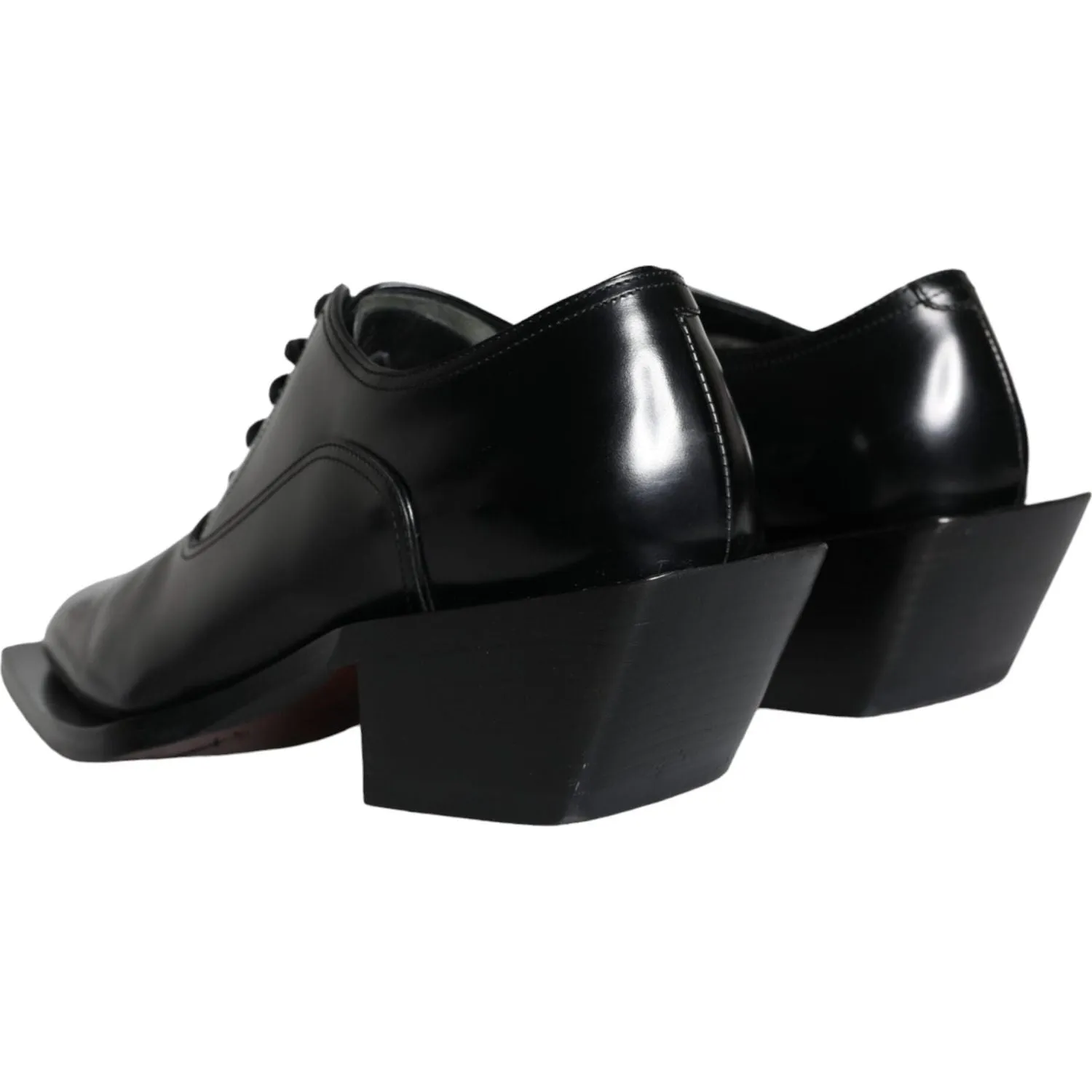 Dolce & Gabbana Black Calfskin Leather Derby Dress Men Shoes