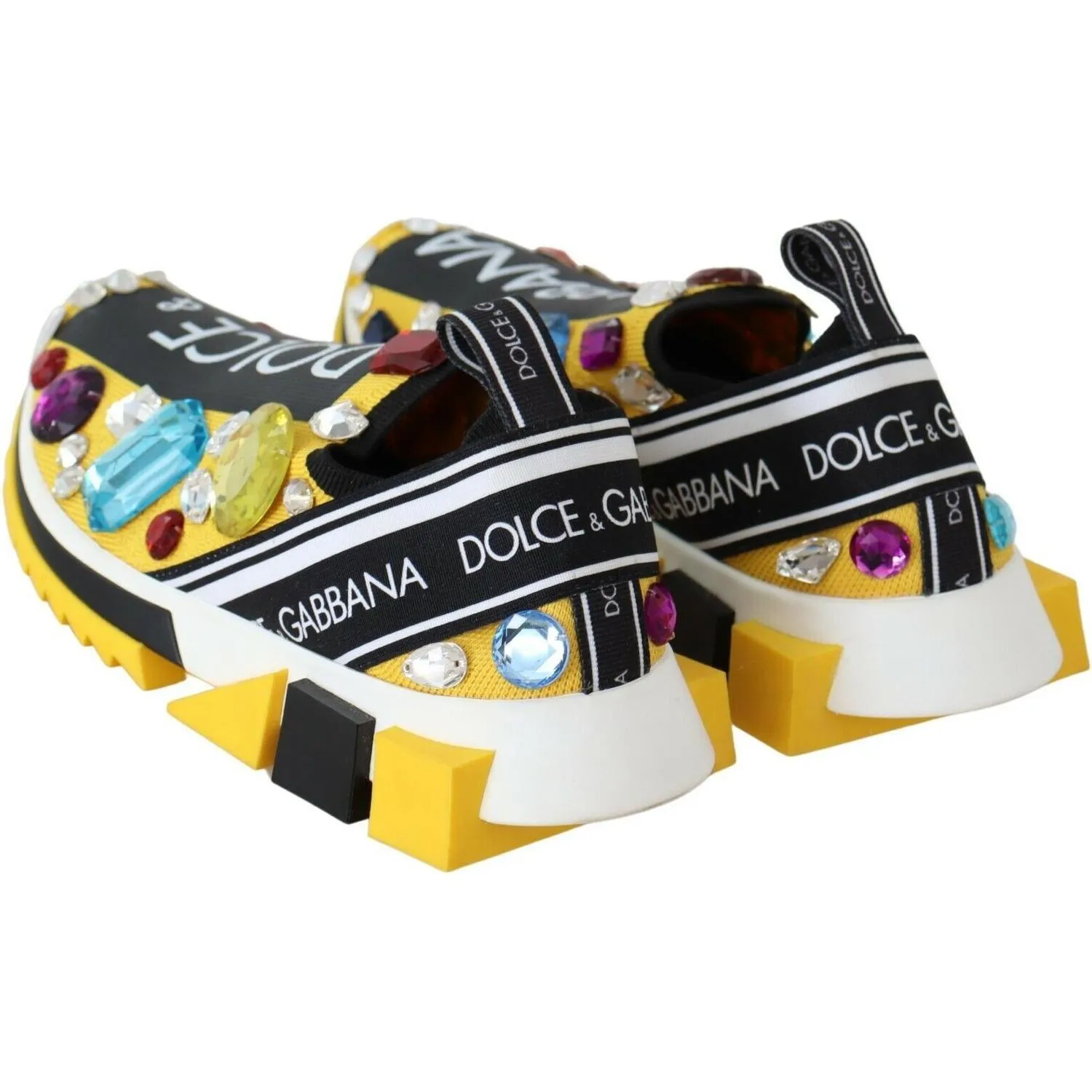 Dolce & Gabbana Embellished Yellow Sorrento Sneakers