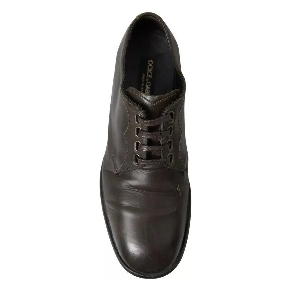 Dolce & Gabbana Green Leather Mens Formal Dress Shoes