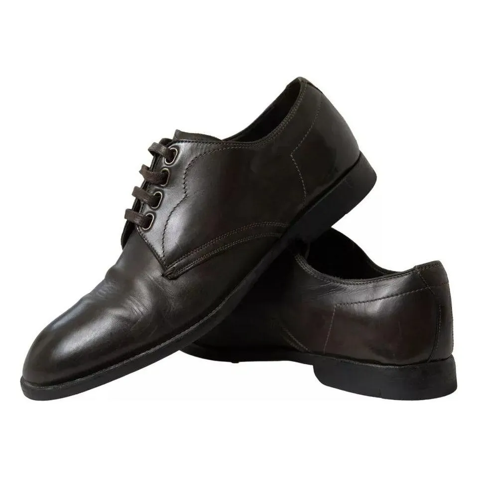 Dolce & Gabbana Green Leather Mens Formal Dress Shoes