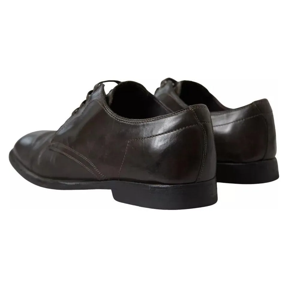 Dolce & Gabbana Green Leather Mens Formal Dress Shoes