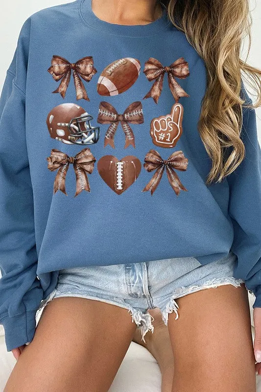 Fall Football Brown Helmet Graphic Sweatshirt