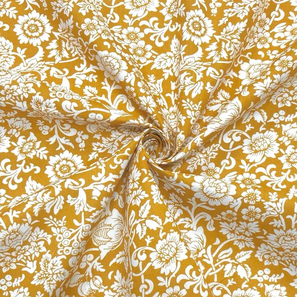 Floral Bloom Cotton Poplin Fabric