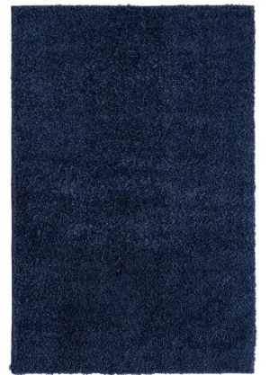 Fluffy and comfortable Navy Plain Shag Rug