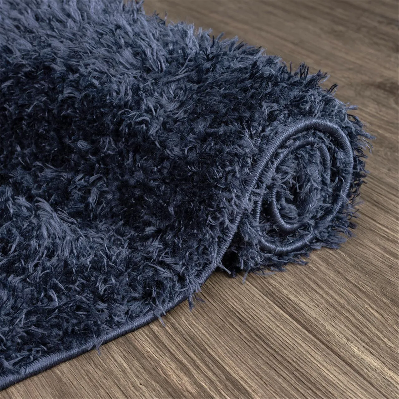 Fluffy and comfortable Navy Plain Shag Rug