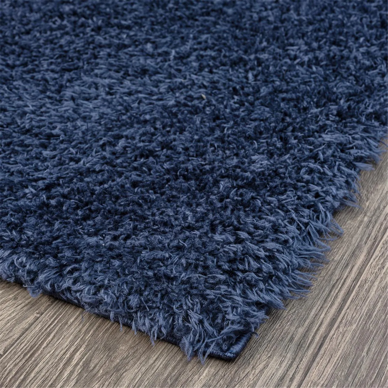 Fluffy and comfortable Navy Plain Shag Rug