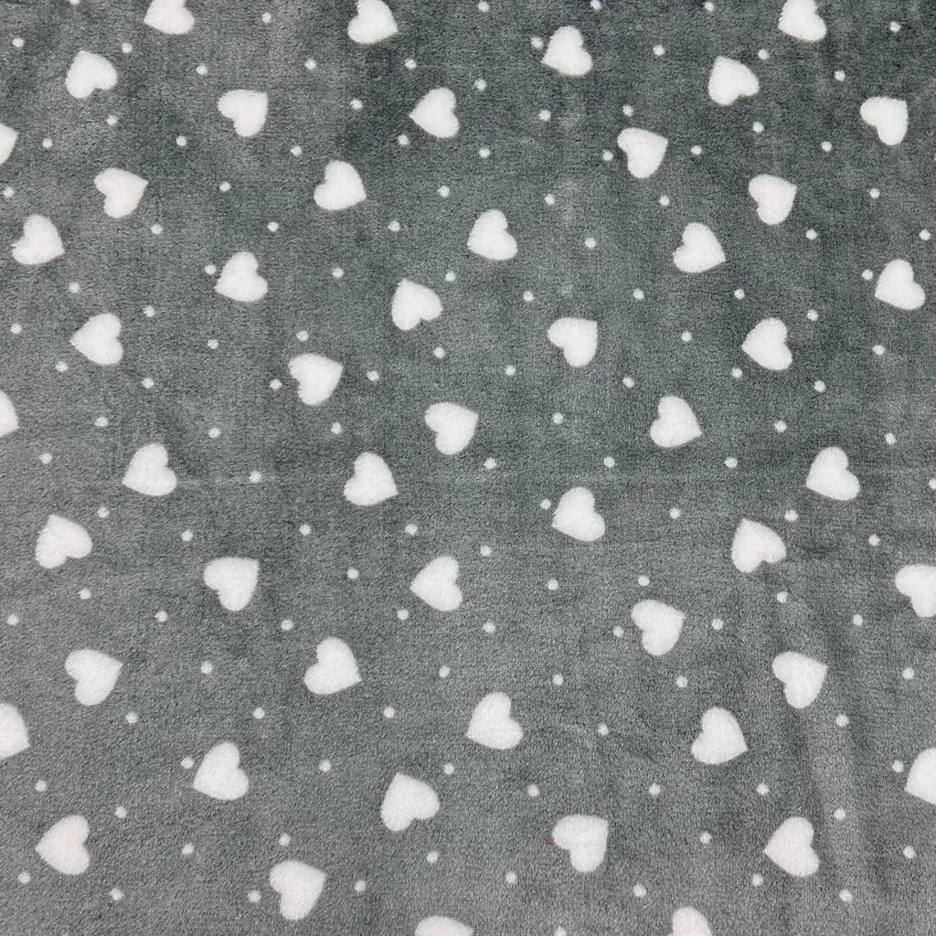 Hearts and Dots Cuddle Fleece Fabric