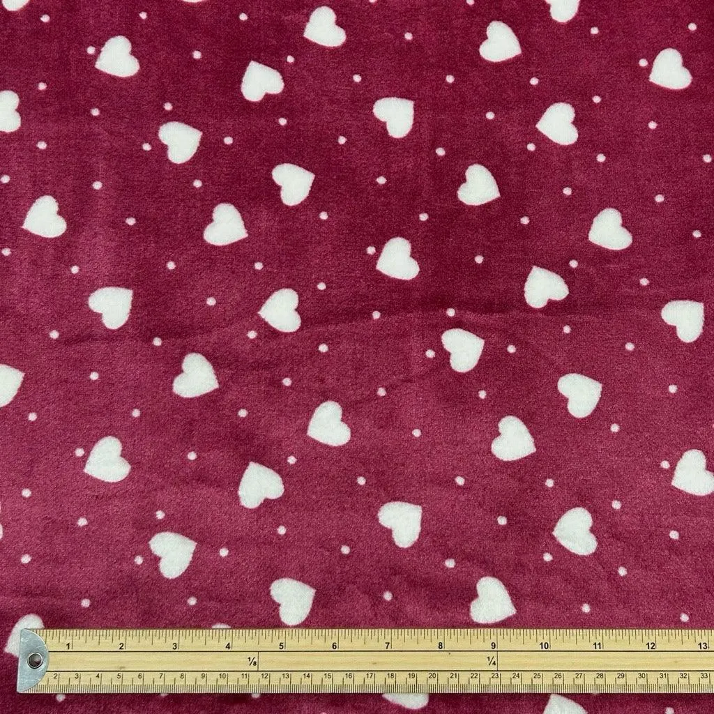 Hearts and Dots Cuddle Fleece Fabric