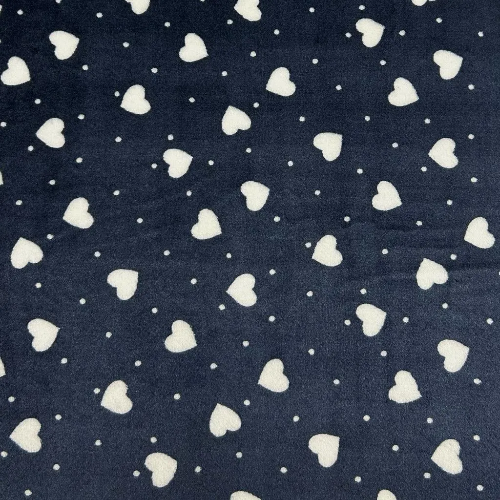 Hearts and Dots Cuddle Fleece Fabric