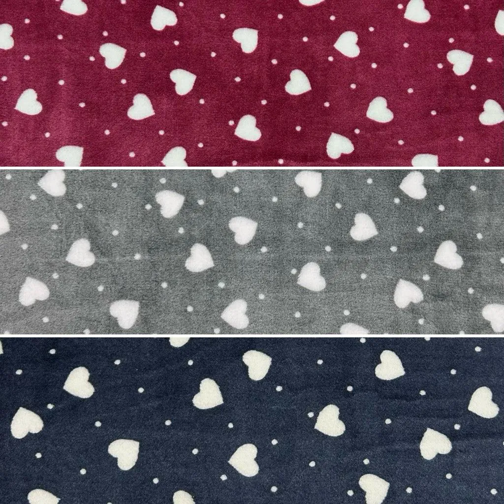 Hearts and Dots Cuddle Fleece Fabric