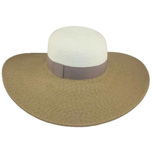 Jeanne SImmons - Two-Tone Taupe Paper Braid Sun Hat