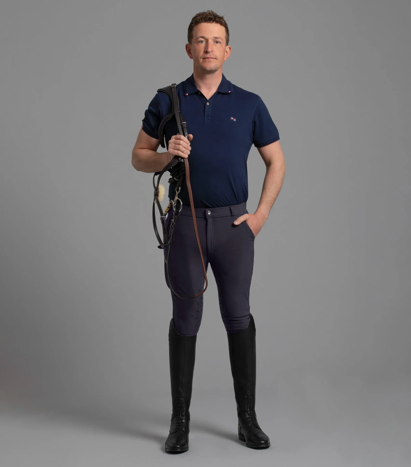 Levanzo Men's Full Seat Gel Riding Breeches Navy