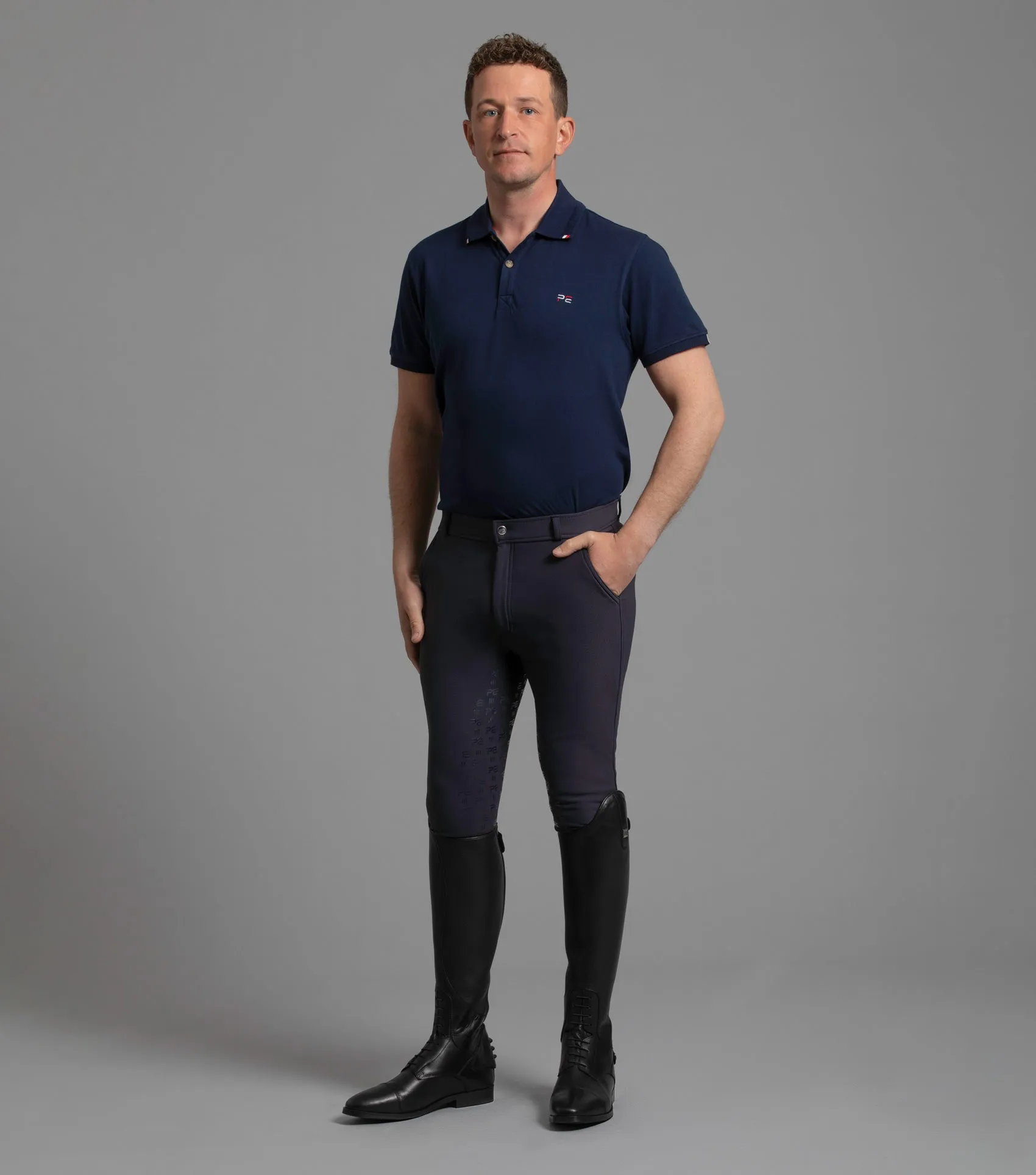 Levanzo Men's Full Seat Gel Riding Breeches Navy