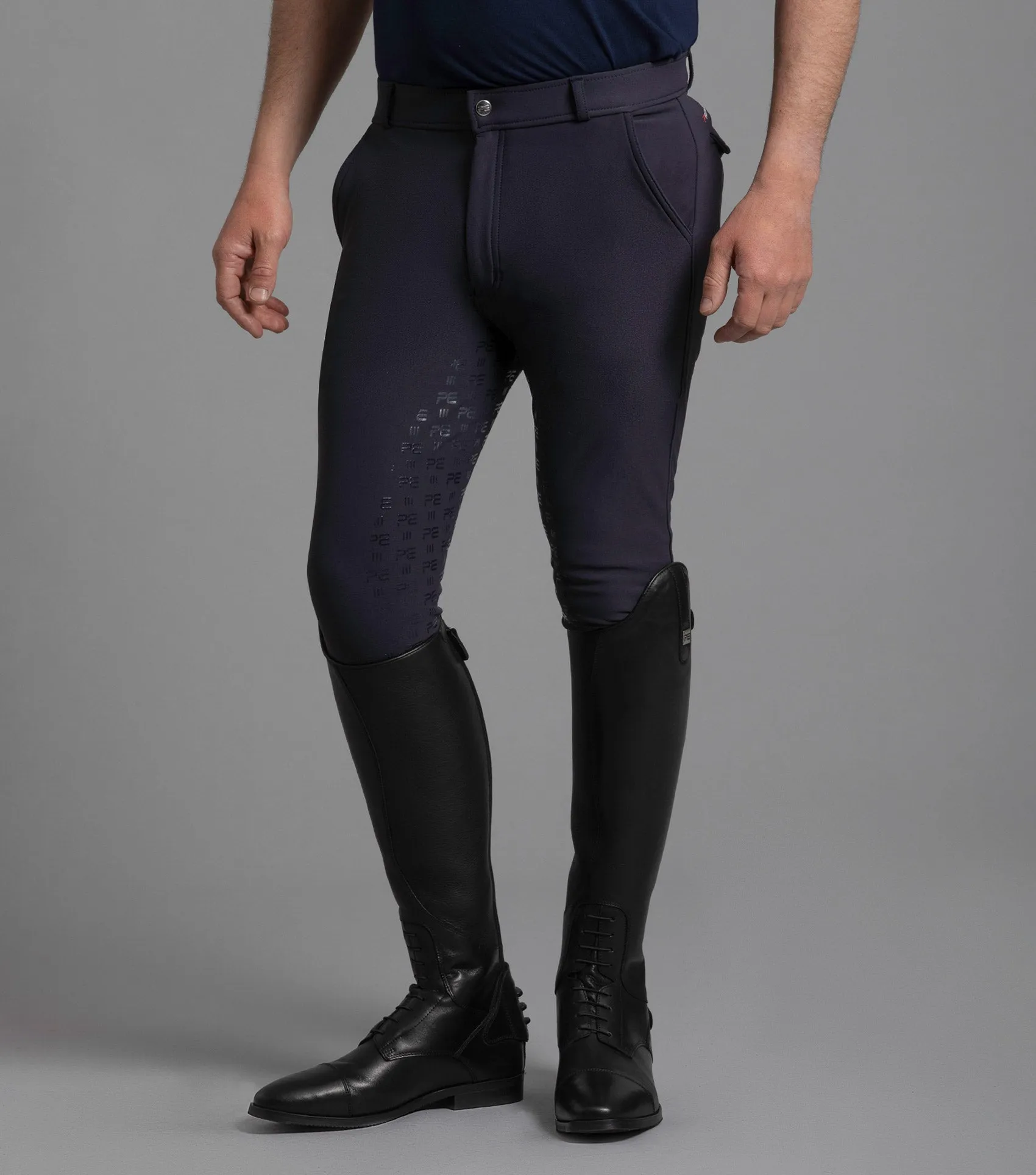 Levanzo Men's Full Seat Gel Riding Breeches Navy