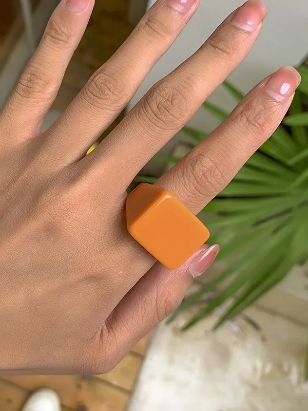 Original Stylish Resin 8 Colors Geometric Ring