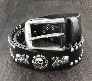 Sexy Skull Rivet Stylish Cowhide Belt