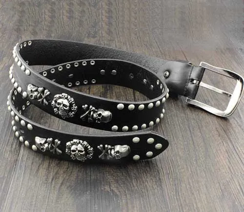 Sexy Skull Rivet Stylish Cowhide Belt