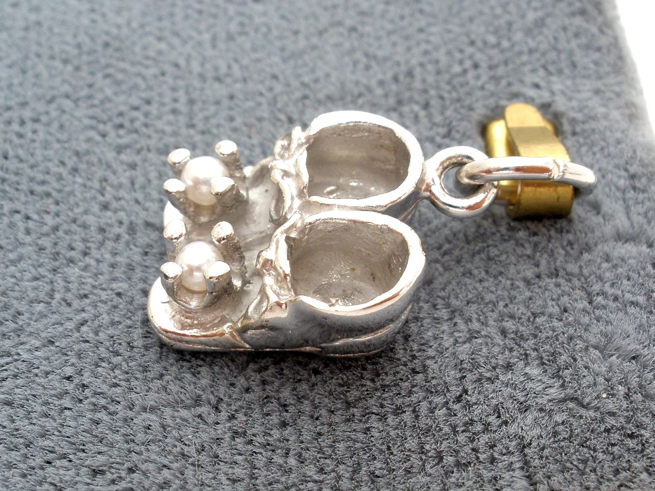 Sterling Silver Baby Booties Charm Vintage