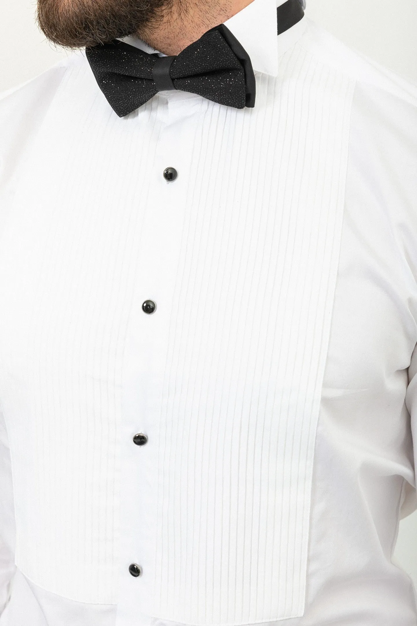 White 100% Cotton  With Wing Collar Slim Fit  Mens Tuxedo Shirt